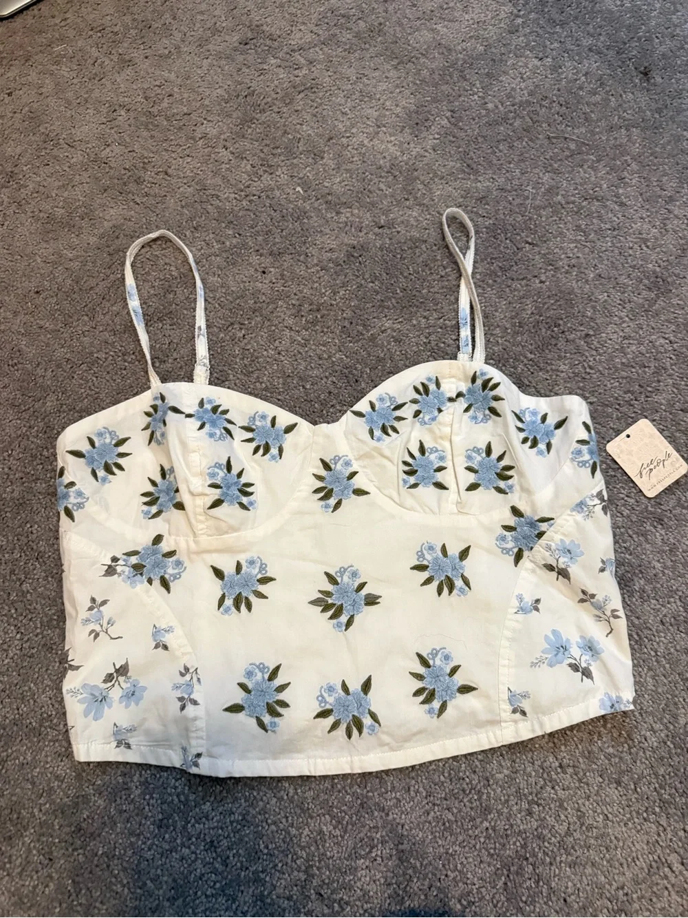 Free People Wild Flowers Embroidered Bustier NWT $98
